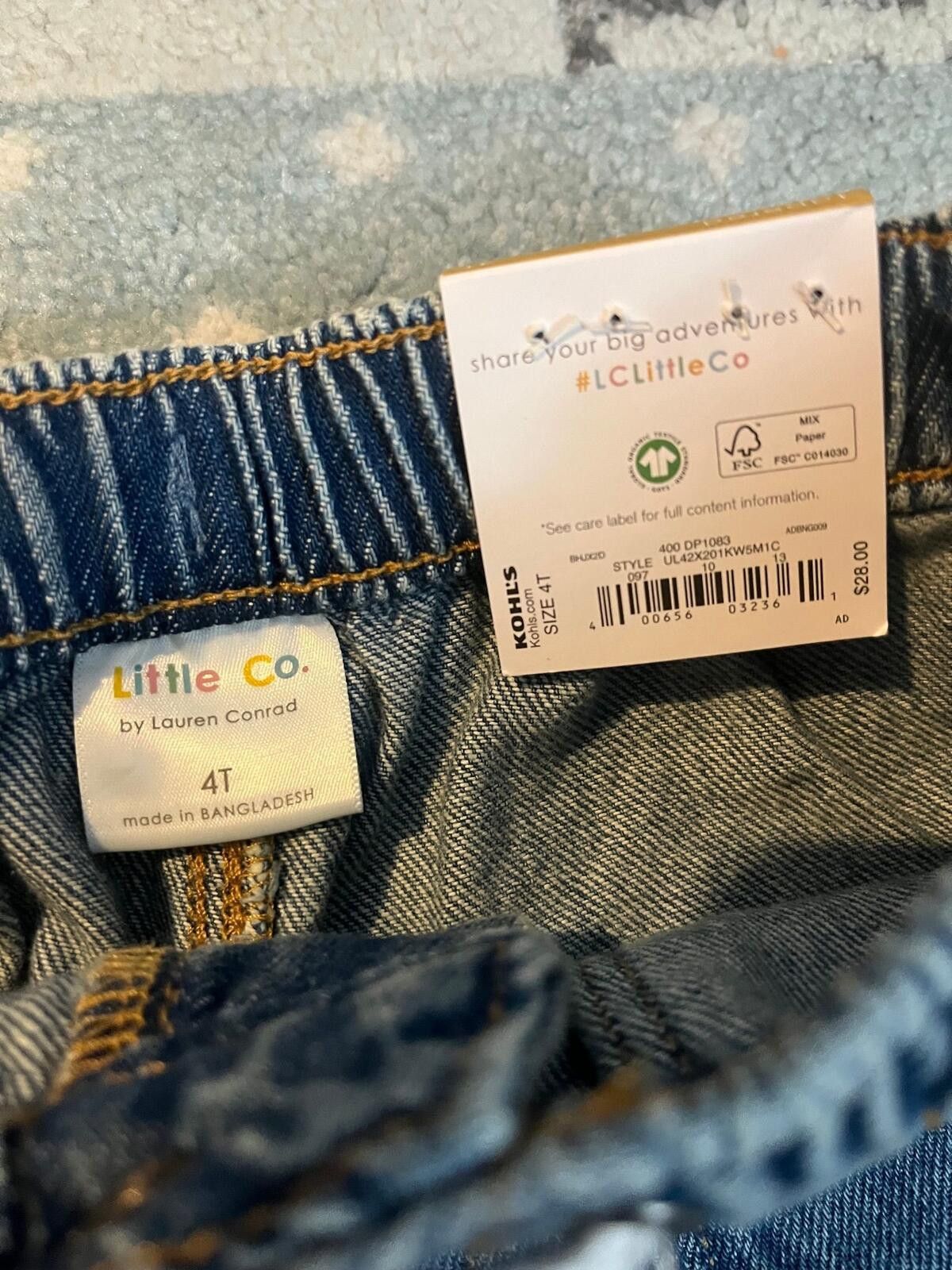 Lauren Conrad Little Co. Lauren Conrad 4T Jeans NWT Toddler Denim Pull-On Size ONE SIZE - 2 Thumbnail