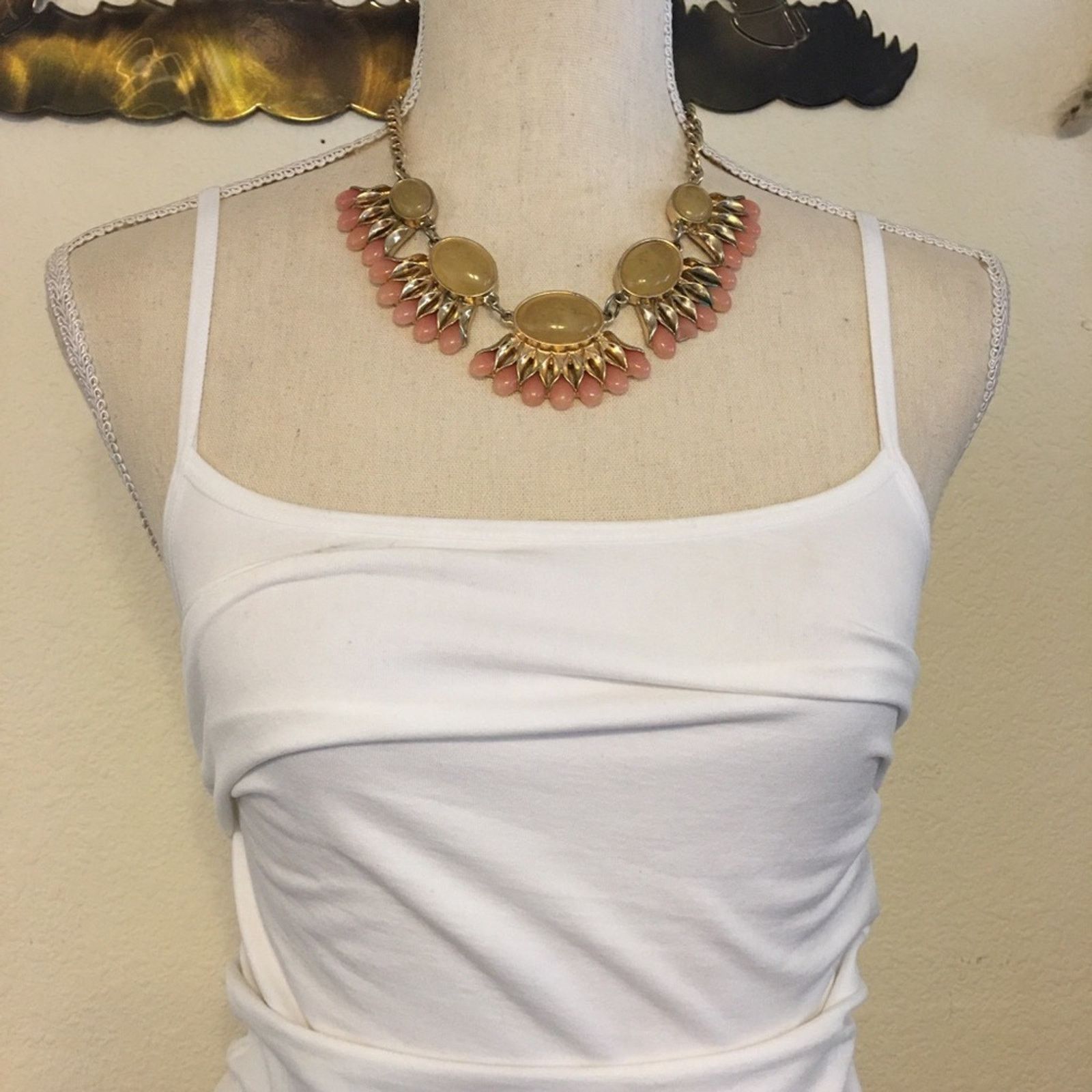 Vintage Vintage cabochon stone statement necklace Size ONE SIZE - 3 Thumbnail