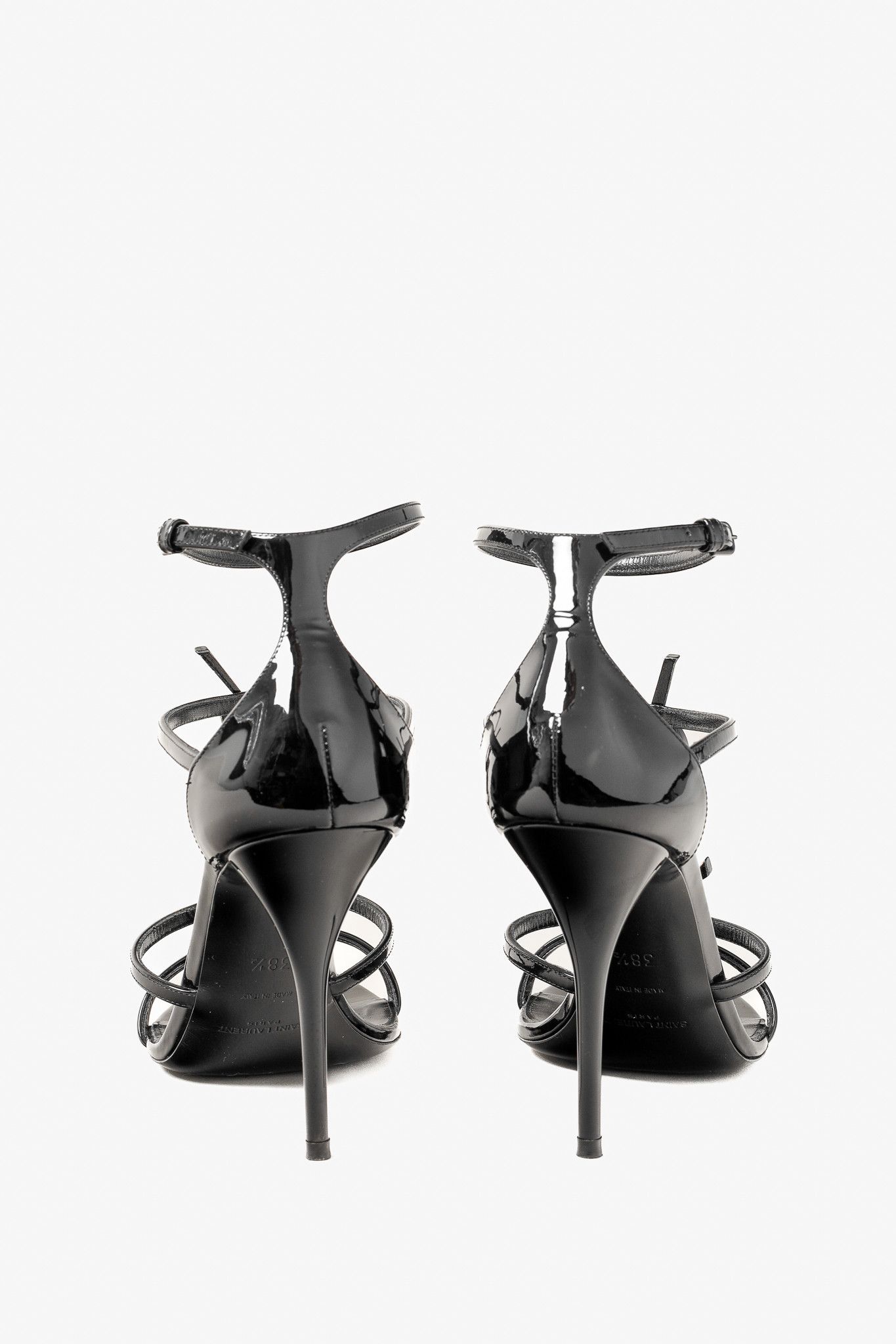 Saint Laurent Paris Saint Laurent Cassandra Sandal in Black Patent Leather Size US 8 / IT 38 - 3 Thumbnail
