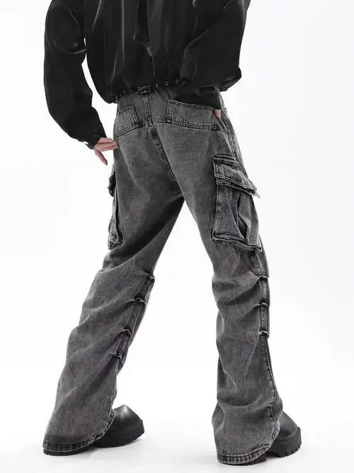 Jean Retro washed distressed stacked cargo jeans Size US 32 / EU 48 - 3 Thumbnail