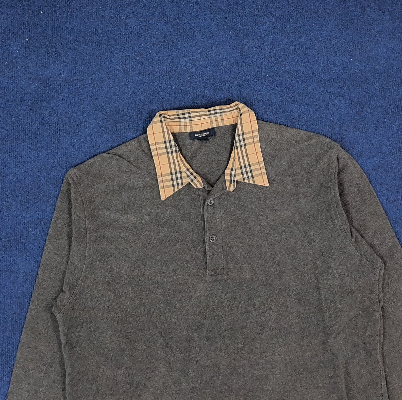 Burberry × Vintage Vintage Burberry London Nova Check Designer Polo Shirt Size US L / EU 52-54 / 3 - 2 Thumbnail