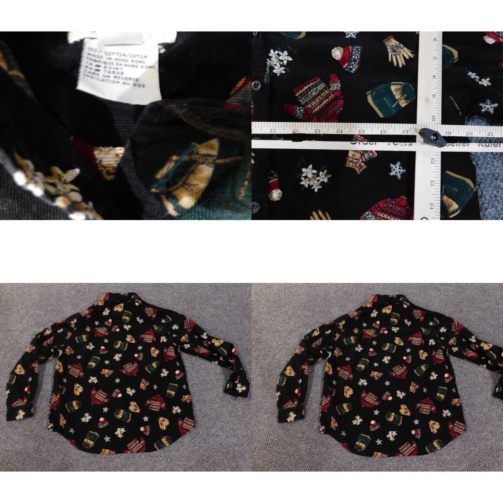 Talbots Talbots Petite Small Corduroy Button-Up Top Black Floral Cotton Womens PS Small Size S / US 4 / IT 40 - 8 Thumbnail