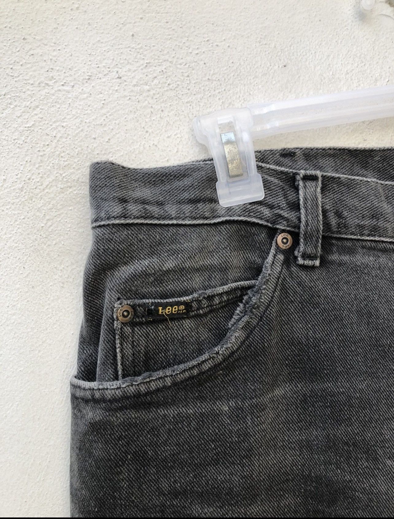 Lee Vintage 80s Lee Usa Faded Black Denim Distressed Jeans Size US 34 / EU 50 - 7 Thumbnail