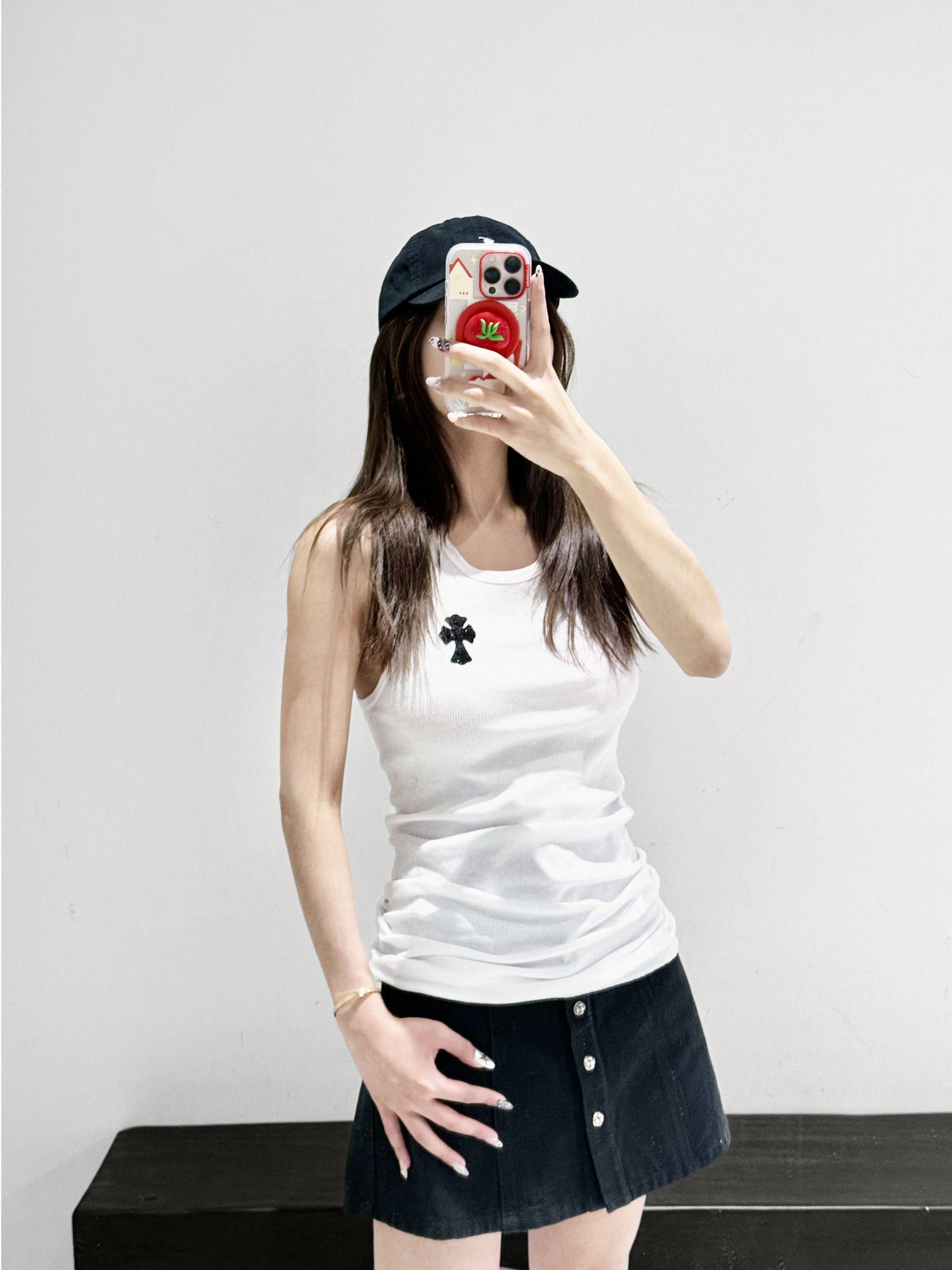 Chrome Hearts Chrome Hearts White Beaded Cross Leather Logo Tank Top Size M / US 6-8 / IT 42-44 - 12 Thumbnail