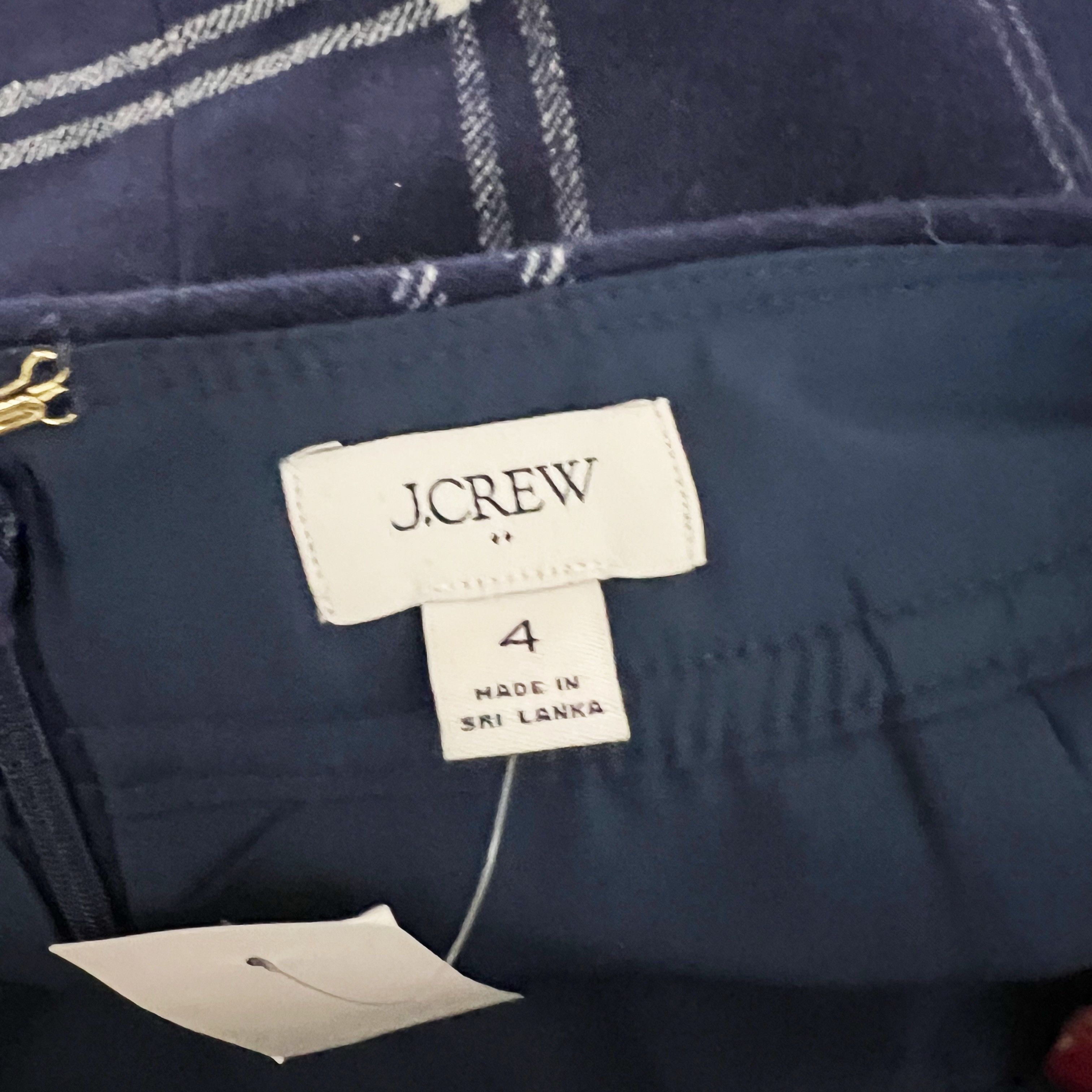 J.Crew NEW J. Crew Plaid Print Pattern Wool Blend Size 27" / US 4 / IT 40 - 3 Thumbnail
