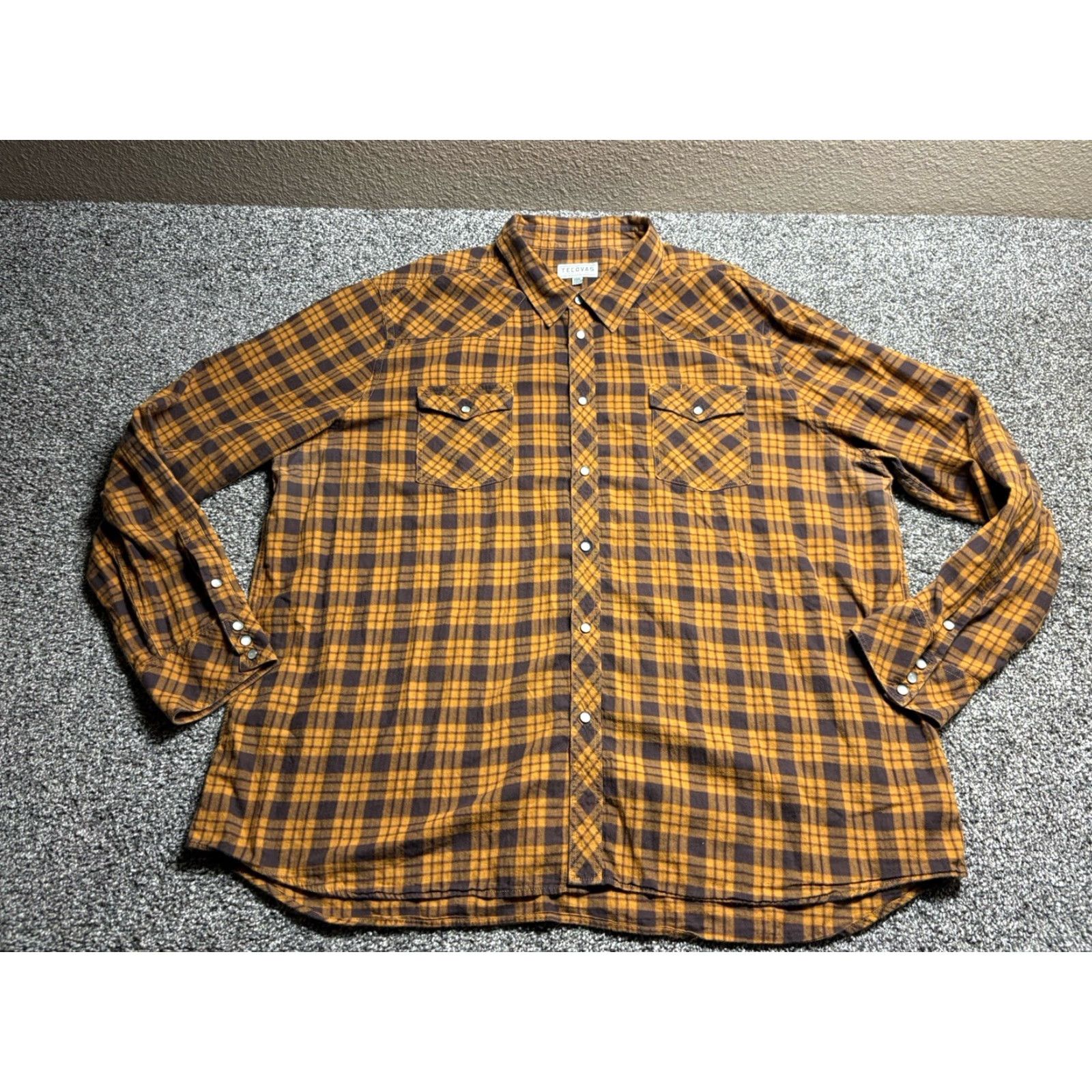 Tecovas Tecovas Pearl Snap Flannel Shirt Men 3XL Western Plaid Cowboy Long Sleeve Shirt Size US XXL / EU 58 / 5 - 3 Thumbnail