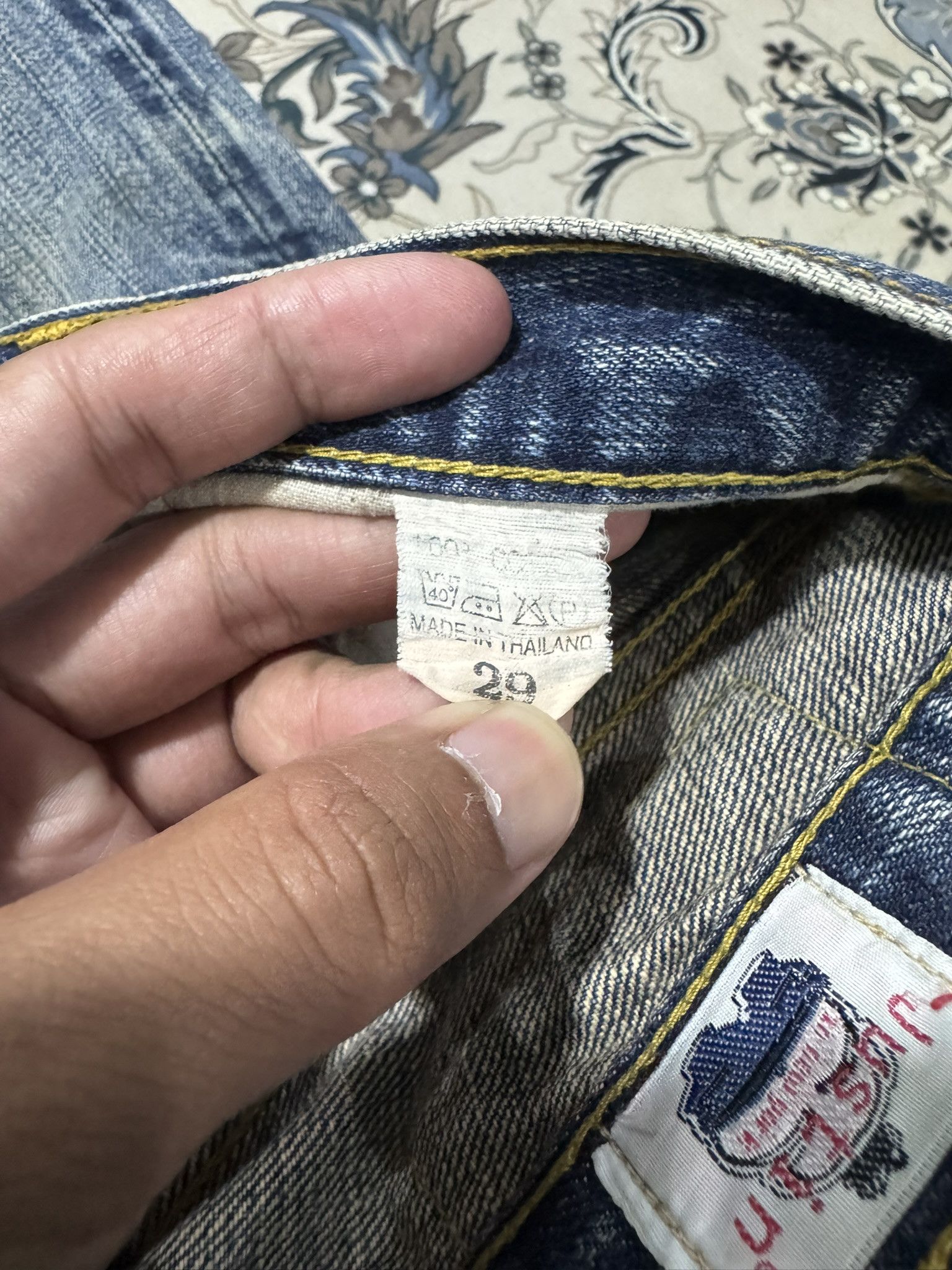 Japanese Brand × Justin Vintage Justin USA Selvadge Jeans Distress Ripped Jeans Size US 29 - 13 Thumbnail