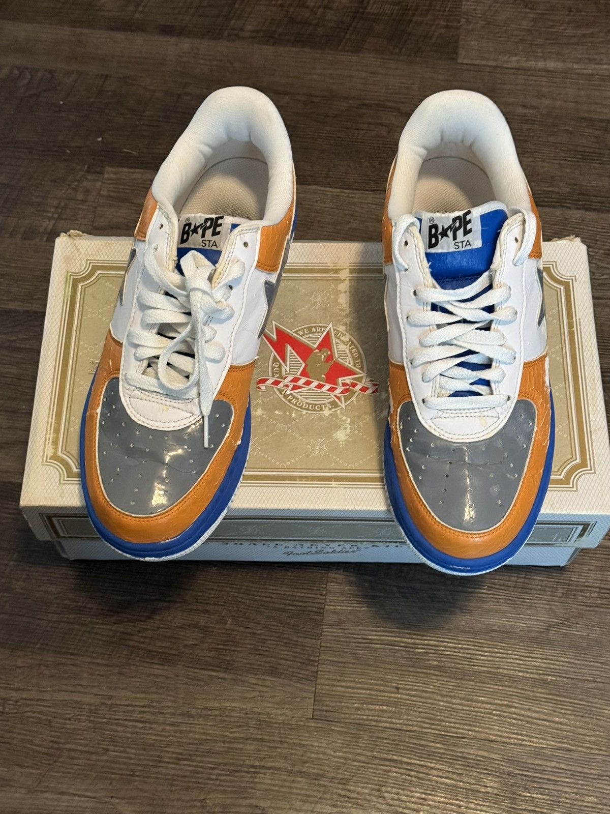 Bape × Nigo Vintage Bapesta ‘Light Blue Orange’ Size US 10.5 / EU 43-44 - 1 Thumbnail