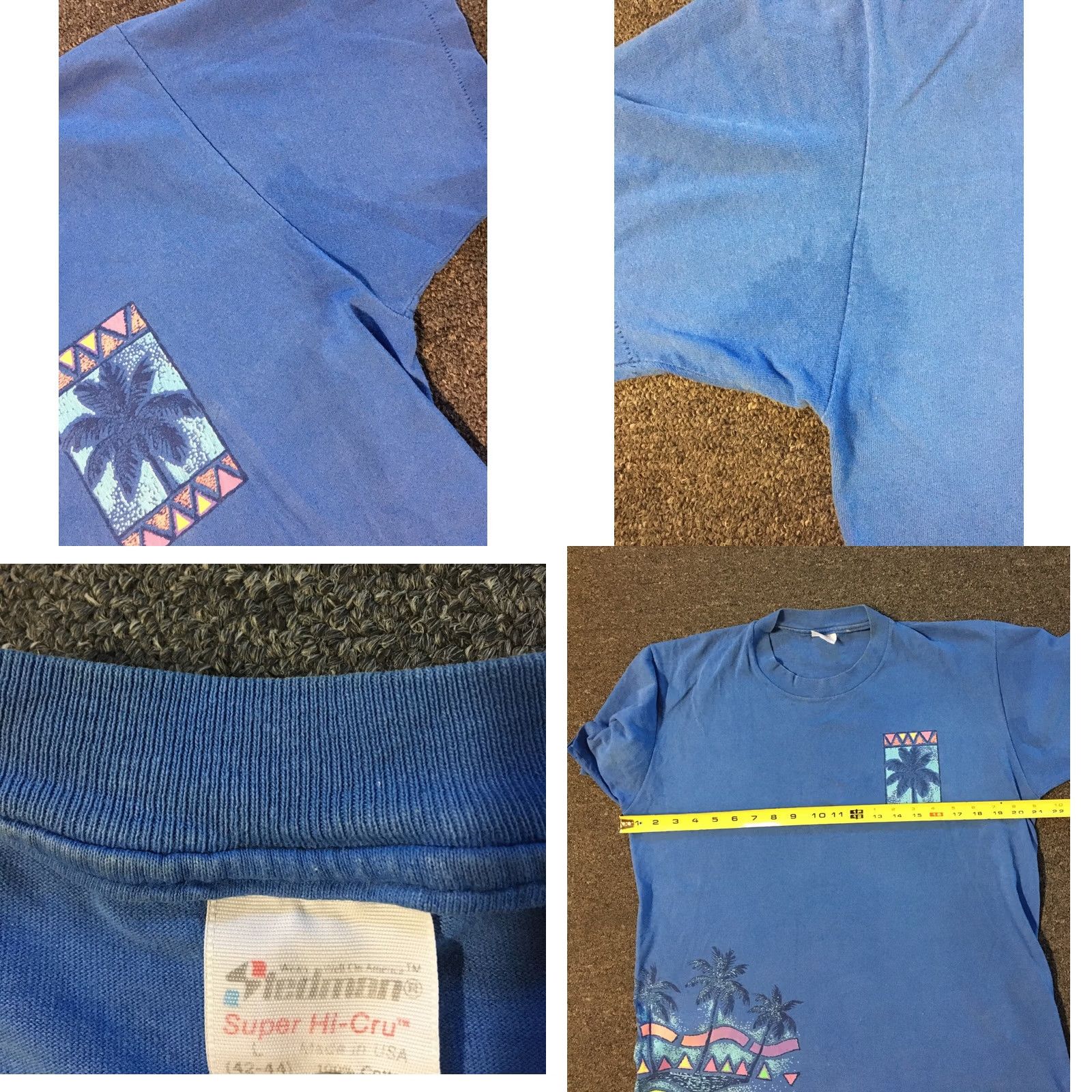 Vintage VINTAGE 90s Tropical Threads Faded All Over Print Surf Shirt M Blue Nike? Size US M / EU 48-50 / 2 - 8 Thumbnail