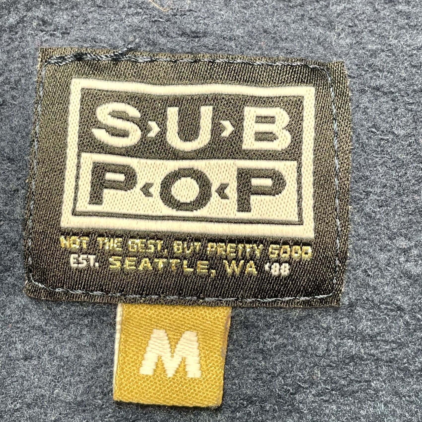 Vintage SUB POP Sweatshirt Mens M Blue Records Logo Fleece Pullover Crewneck Graphic Print Size US M / EU 48-50 / 2 - 3 Thumbnail