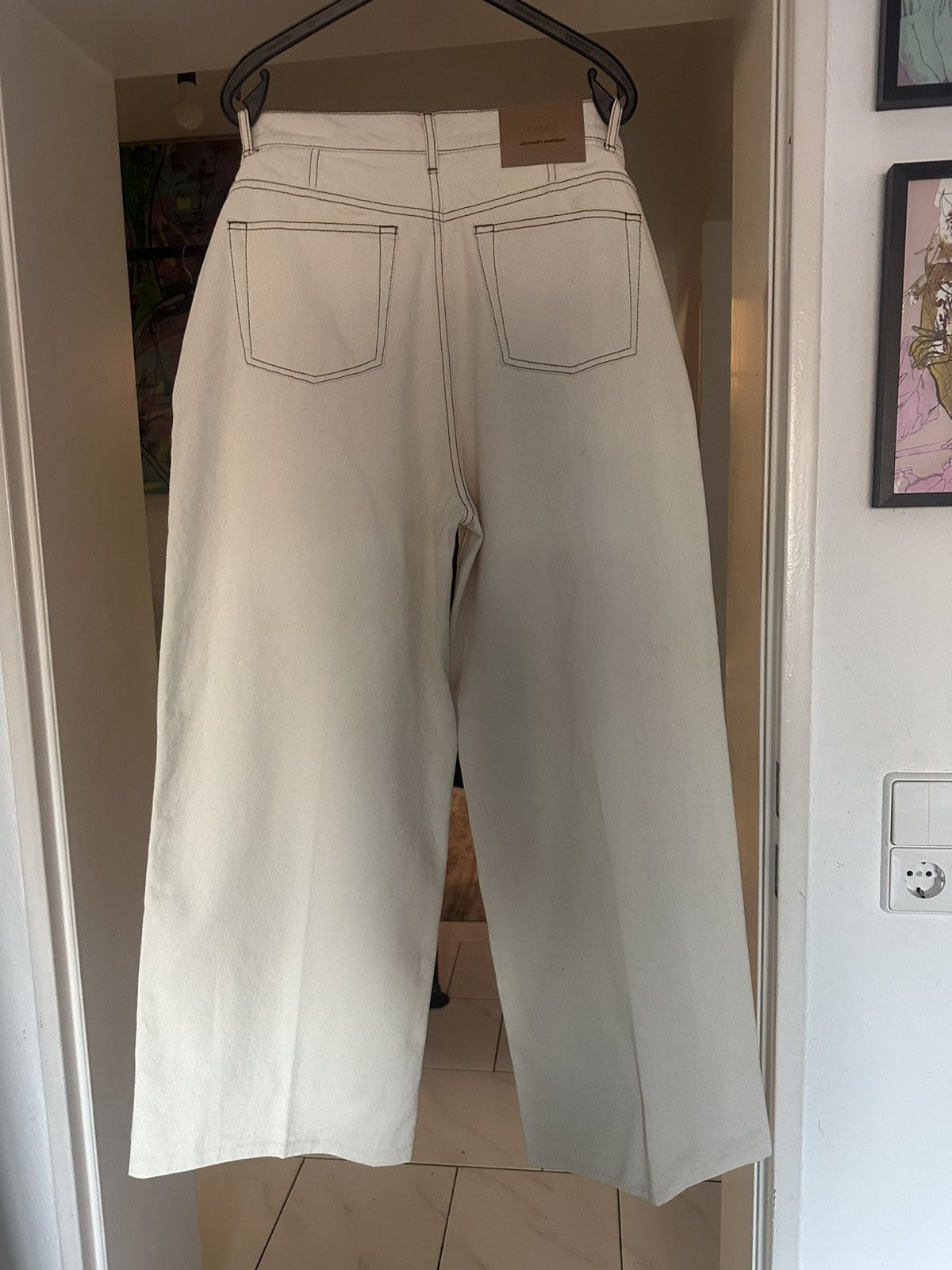 AMI Ami Paris raw canvas wide leg pants Size US 33 - 2 Thumbnail