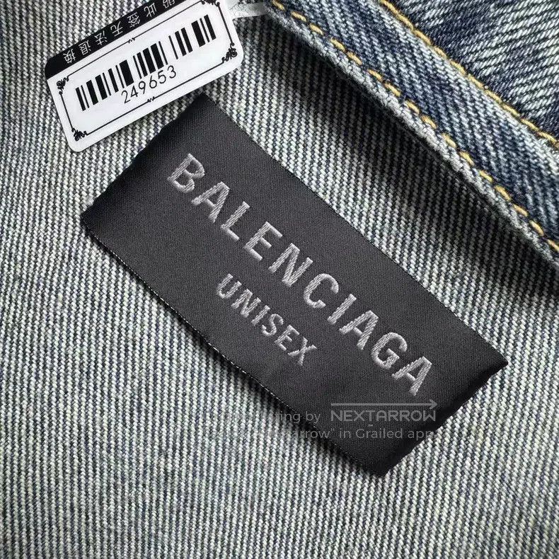 Balenciaga Balenciaga Blue Full Print Pattern Logo Denim Jacket Size US S / EU 44-46 / 1 - 5 Thumbnail