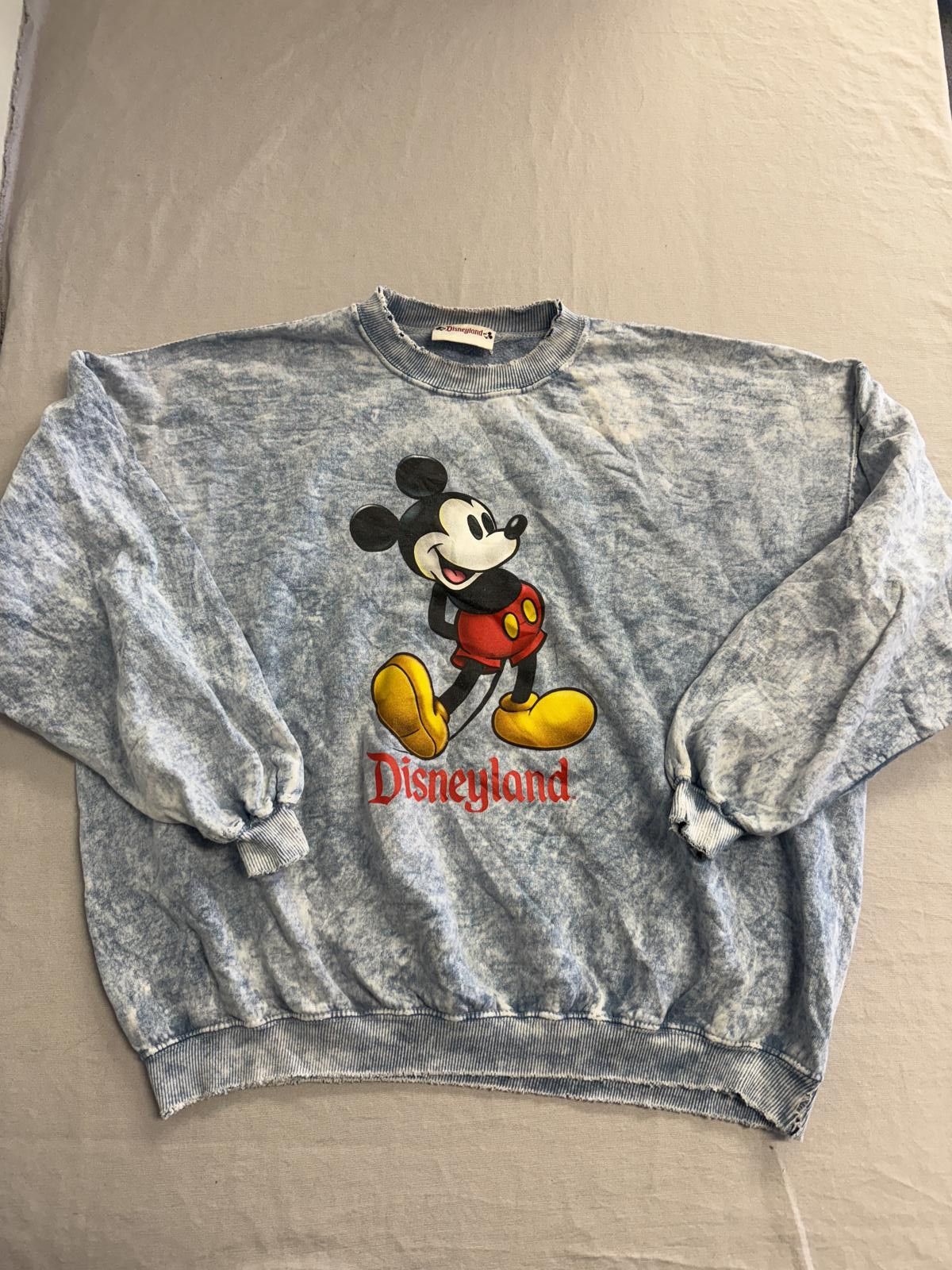 Designer Vtg Mickey Mouse Disneyland Crewneck Stonewashed Sweeatshirt Size US L / EU 52-54 / 3 - 1 Thumbnail