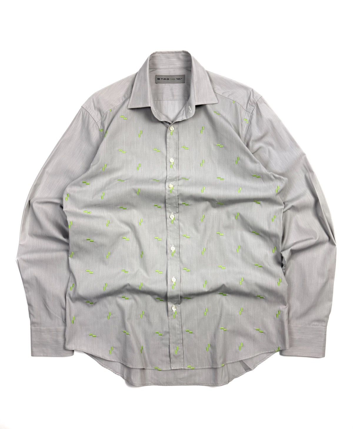 Etro Rare ETRO Luxury Cotton Button-Up Shirt Gray Italy Vintage Size US L / EU 52-54 / 3 - 1 Thumbnail