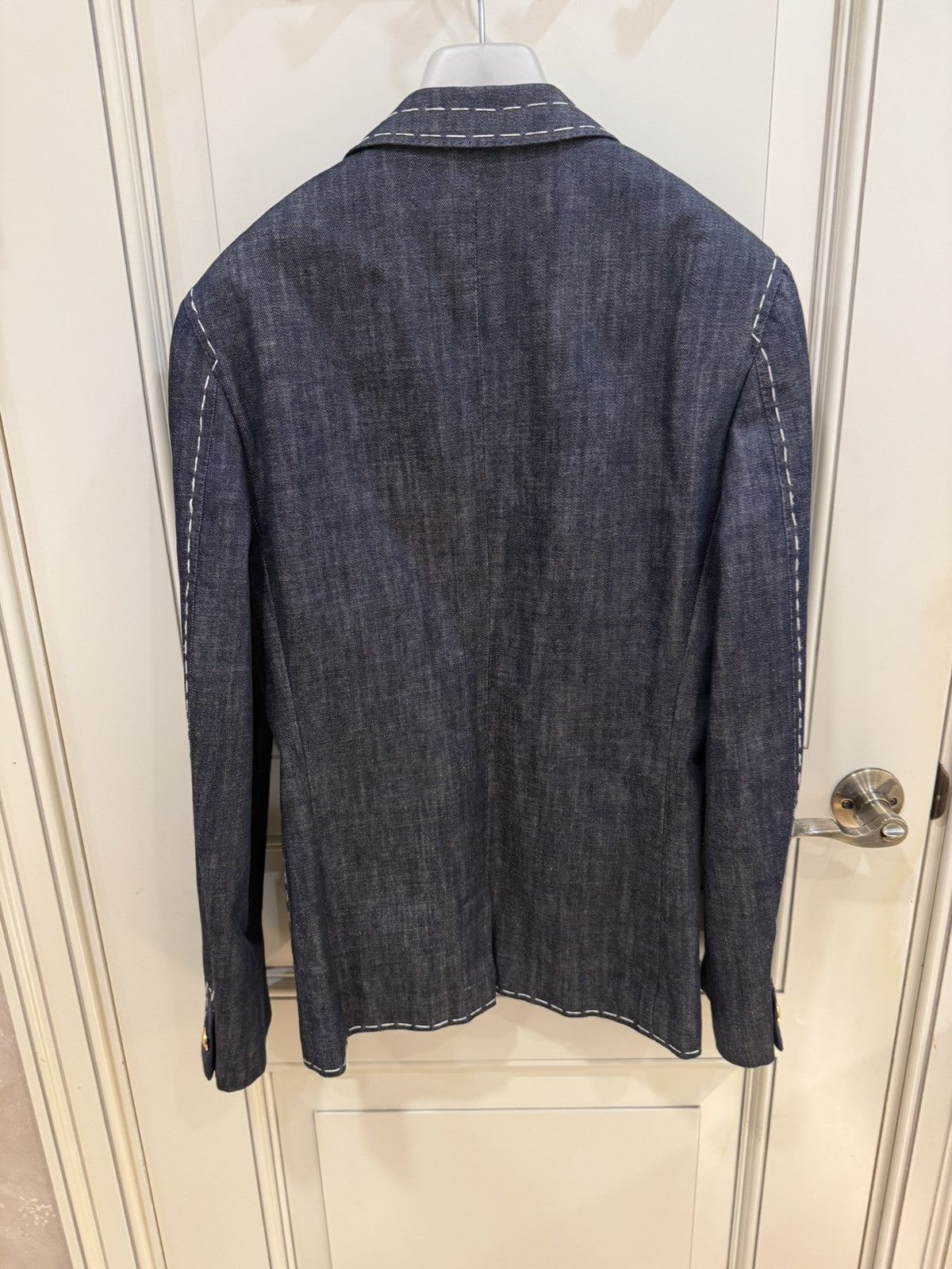 Versace stiching details denim blazer size46 Size 46R - 14 Thumbnail