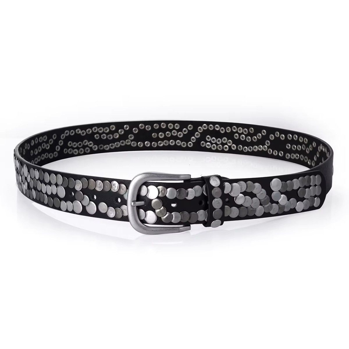 Other REAL Leather Punk Motorcycle Jeans Heavy Metal Rivet Belts Size ONE SIZE - 2 Thumbnail