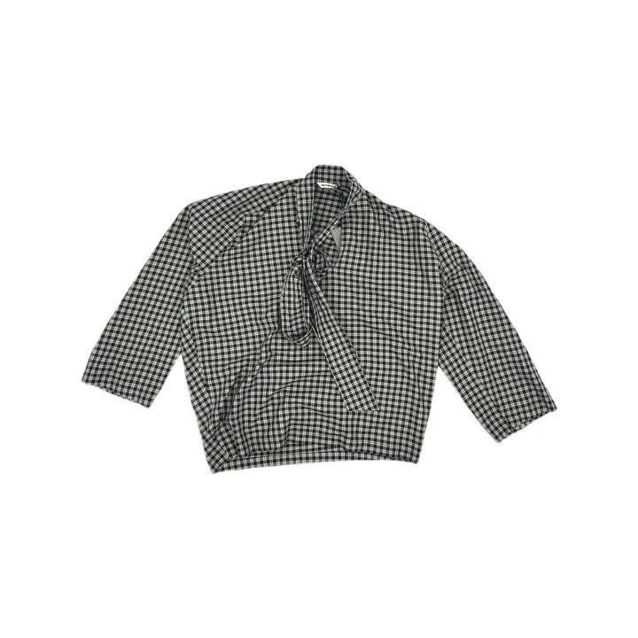 Balenciaga Balenciaga Black Checkered Bow Tie Blouse 0079-2507 Size XS / US 0-2 / IT 36-38 - 1 Thumbnail