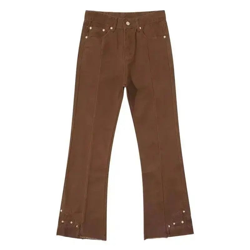 Japanese Brand Fashion Vintage Brown Baggy Men Cargo Flare Jean Size US 32 / EU 48 - 4 Thumbnail