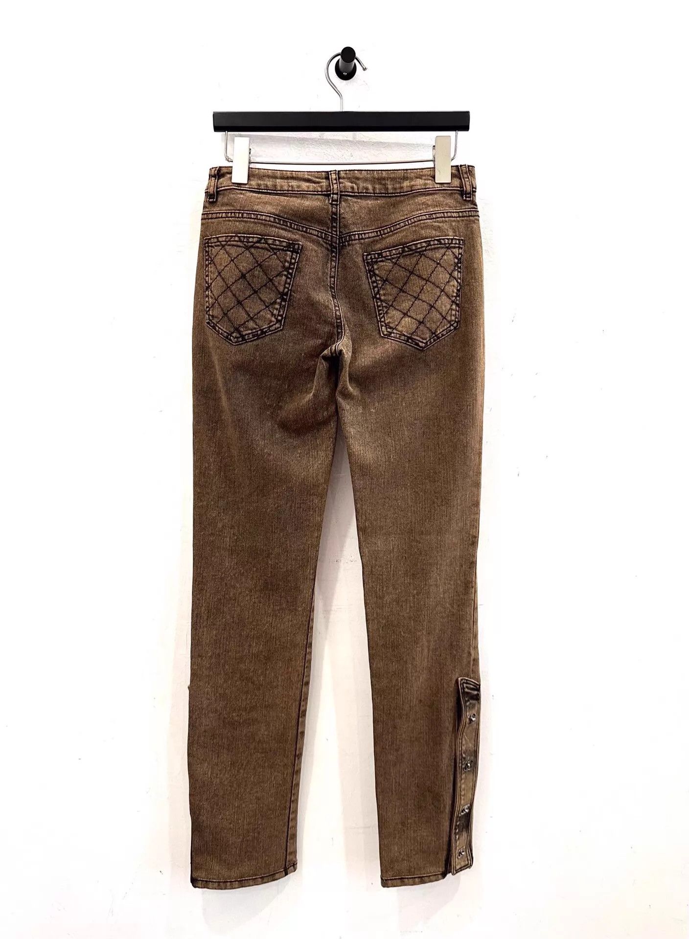 Chanel Chanel Women's Brown Jeans 36 Silver CC Logo Size 26" / US 2 / IT 38 - 2 Thumbnail