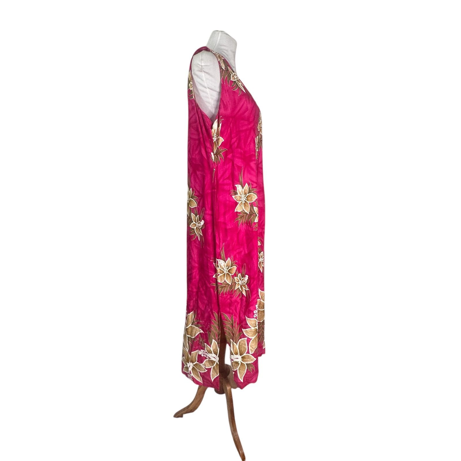 Vintage Vintage Y2k Pink Floral Maxi Lounge Pool Dress M/L Size M / US 6-8 / IT 42-44 - 3 Thumbnail