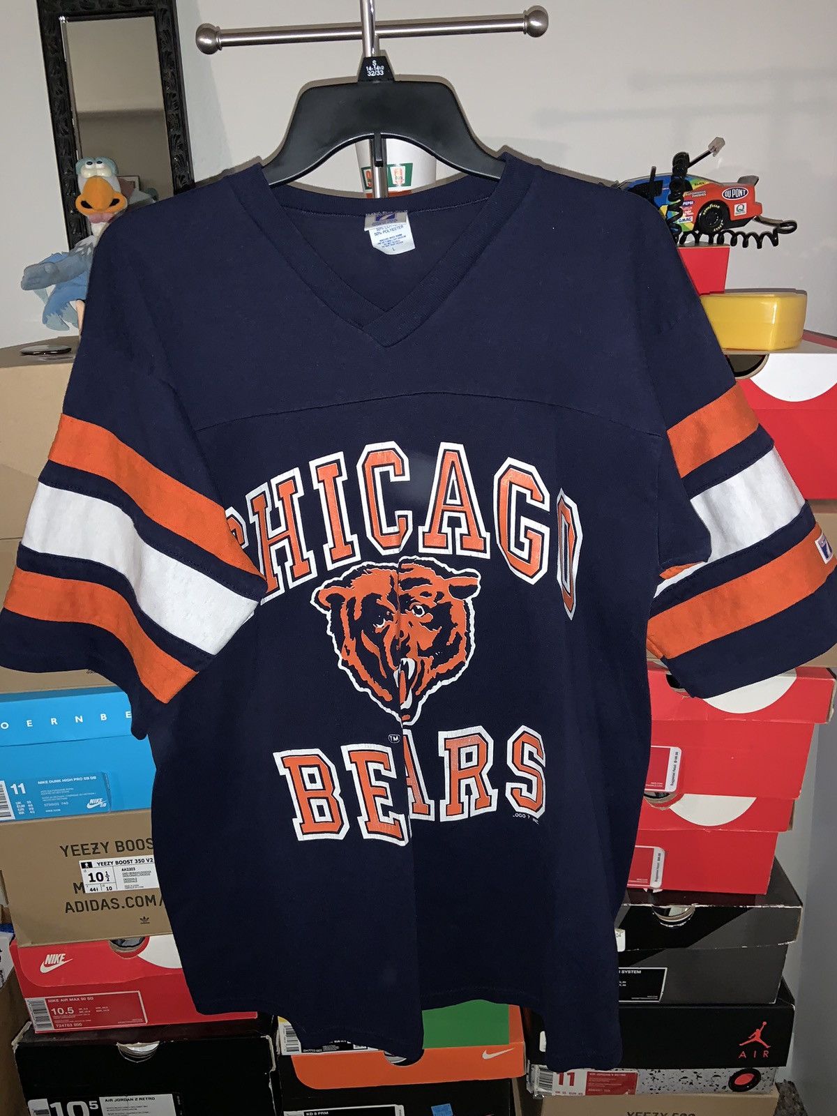 Vintage Chicago Bears Raglan Jersey Long Sleeve NFL Team Apparel SHIRT XL