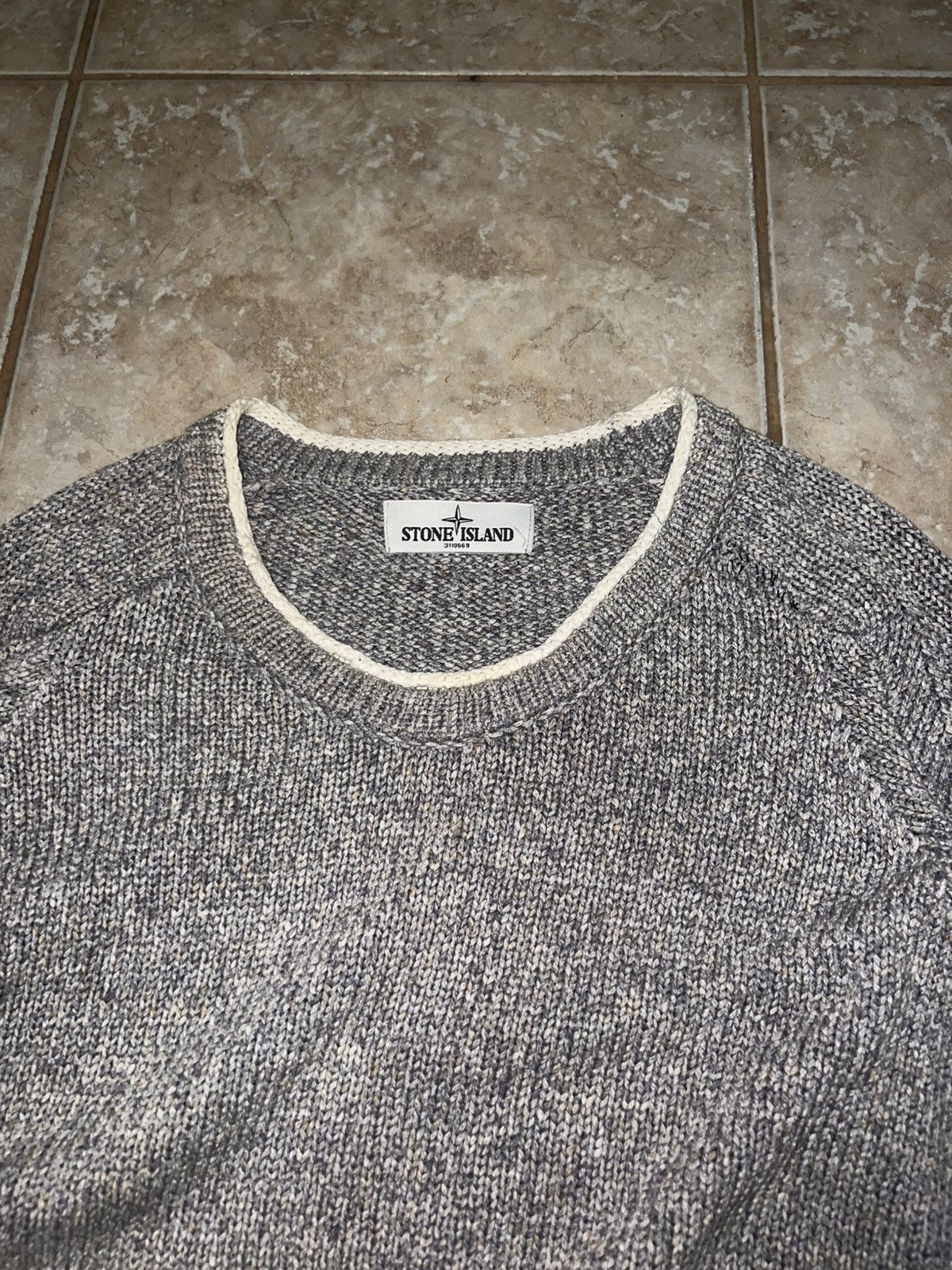 Stone Island Stone Island Grey Knit Sweater XL Compass Patch Size US XL / EU 56 / 4 - 4 Thumbnail