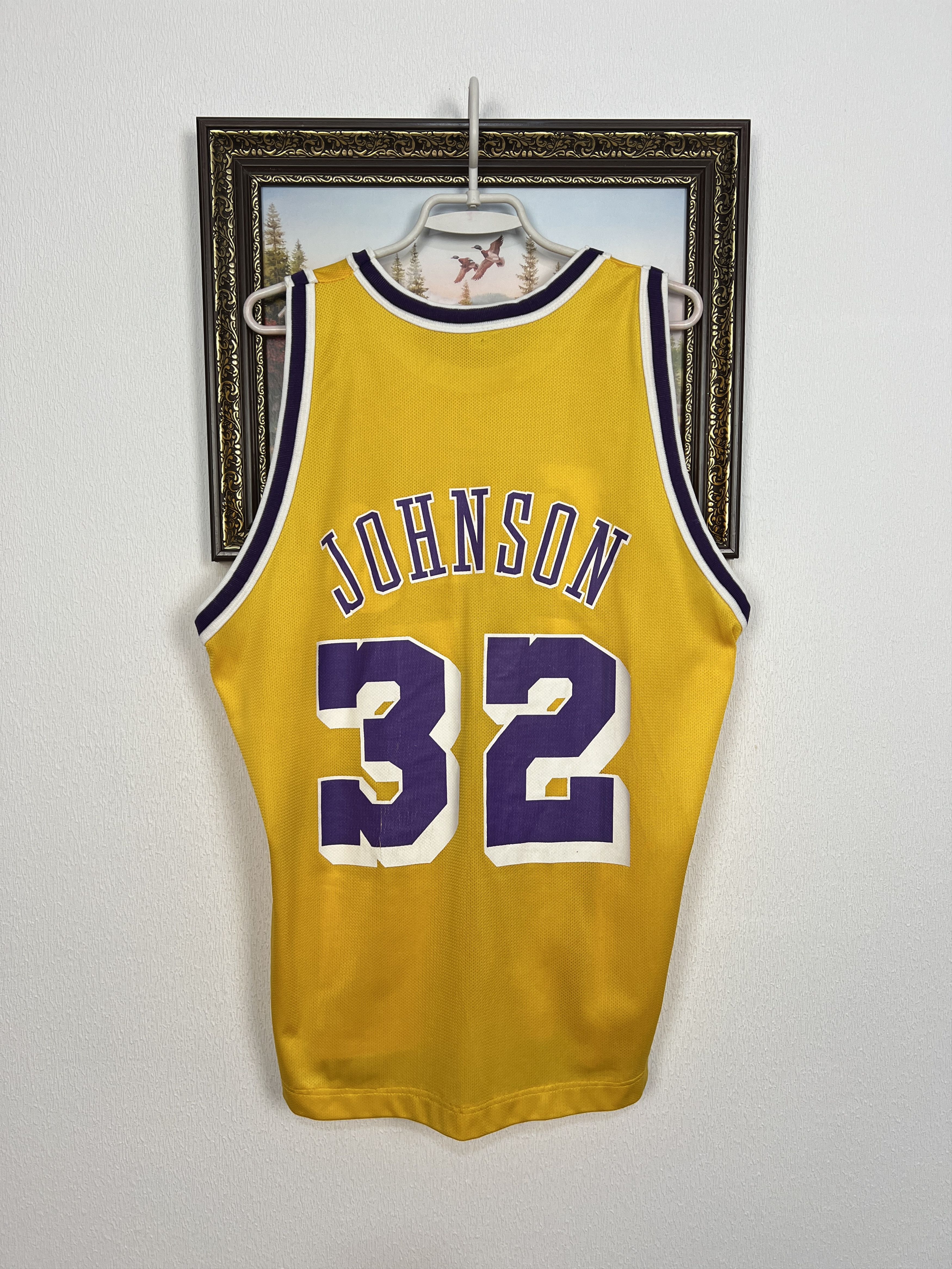 Champion Vintage 90's Los Angeles Lakers Johnson NBA Jersey Shirt Size US XL / EU 56 / 4 - 8 Thumbnail