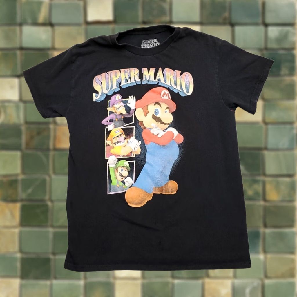 Nintendo Super Mario Shirt Mens Small Black Video Game Gamer Crewneck Casual TEE Size US S / EU 44-46 / 1 - 1 Thumbnail