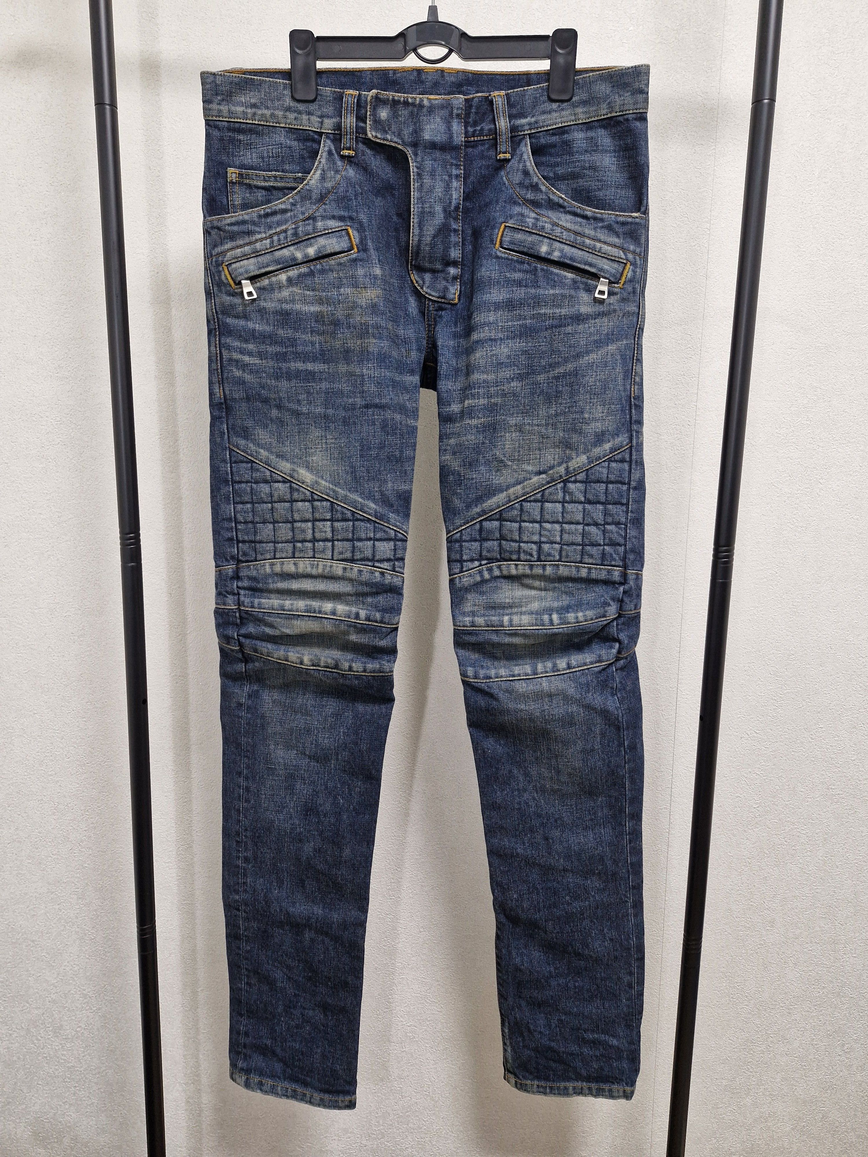 Balmain BALMAIN FW12 Quilted Biker Jeans Size US 30 / EU 46 - 1 Thumbnail