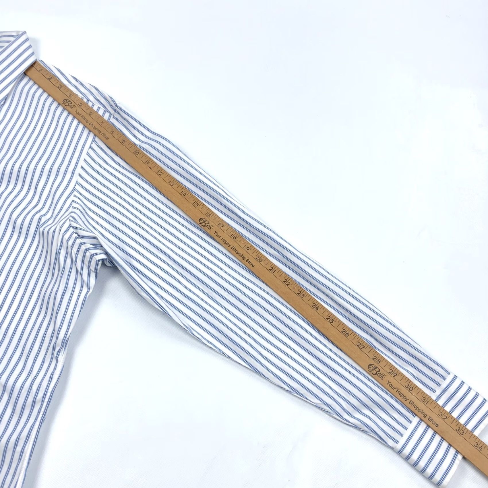 Polo Ralph Lauren Polo by Ralph Lauren Dress Shirt Striped Long Sleeve Blue White 18 Regular Men's Shirt Size 48R - 6 Thumbnail