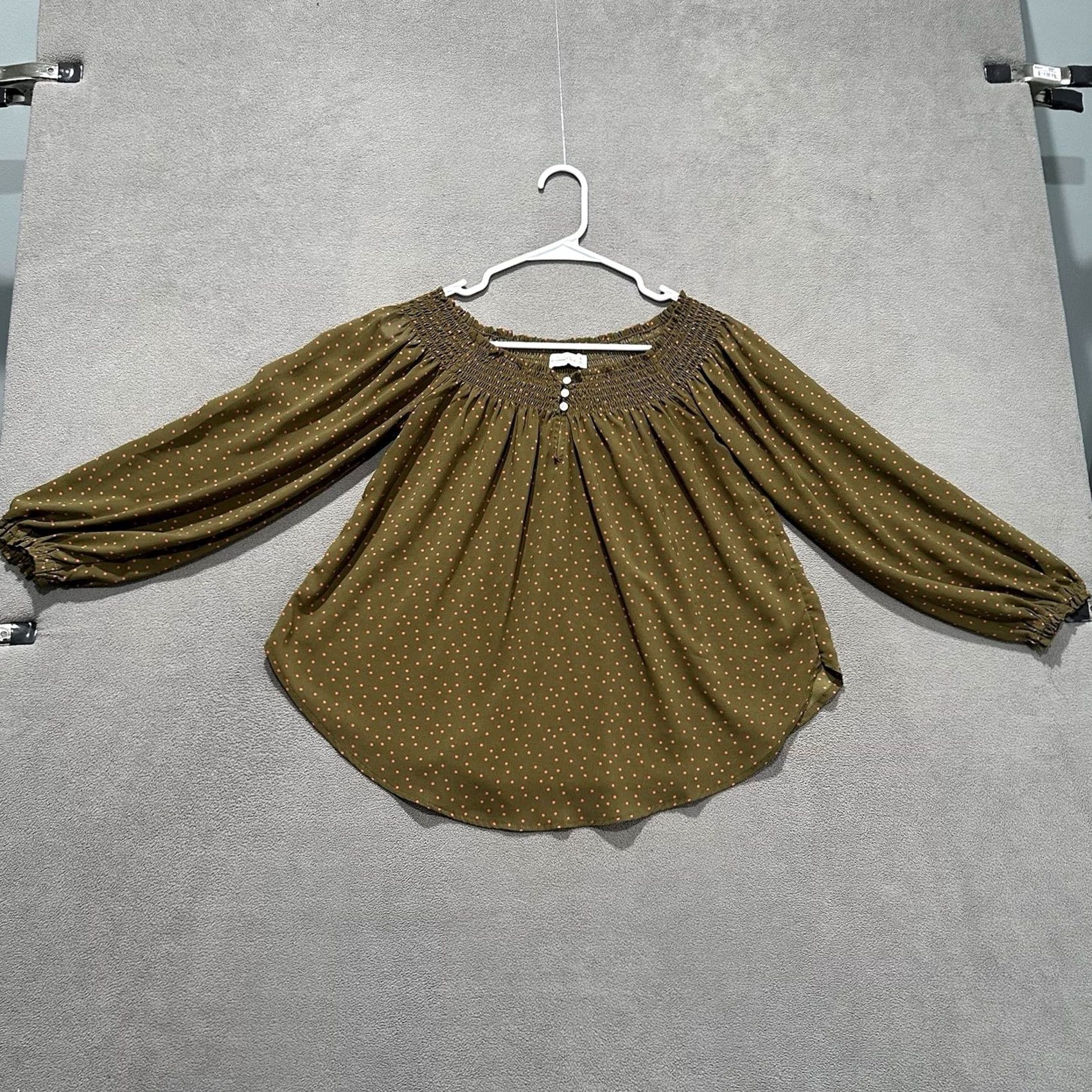 Abercrombie & Fitch Abercrombie & Fitch Blouse Womens M Polka Dot Off Shoulder Long Sleeve Casual EUC Event 90s? Size M / US 6-8 / IT 42-44 - 2 Thumbnail