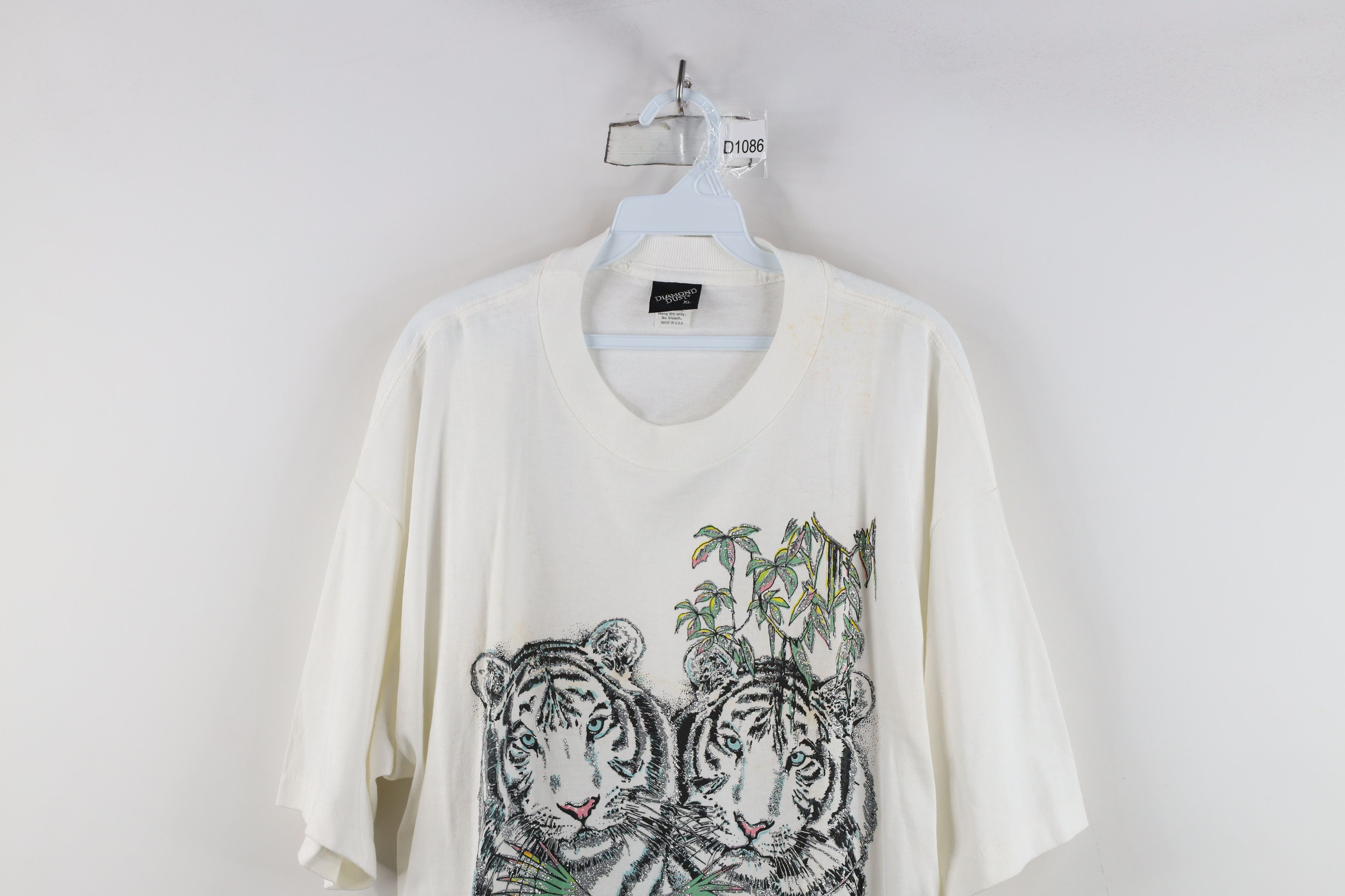 Vintage Vintage 90s Streetwear White Tiger Short Sleeve T-Shirt USA Size US XL / EU 56 / 4 - 2 Thumbnail