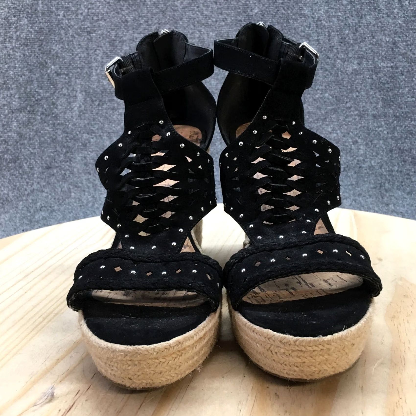 Guess G by GUESS Sandals Womens 9.5 M Makayla Platform Espadrille Black Wedge Casual Size US 10 / IT 40 - 5 Thumbnail