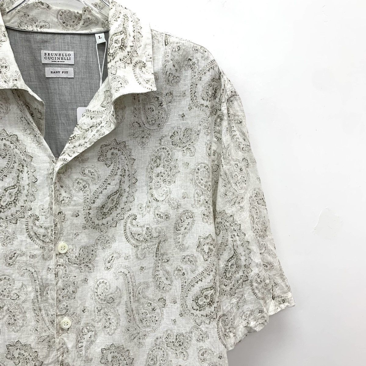 Brunello Cucinelli Brunello Cucinelli Short Sleeve Shirt K26WX Size US L / EU 52-54 / 3 - 3 Thumbnail