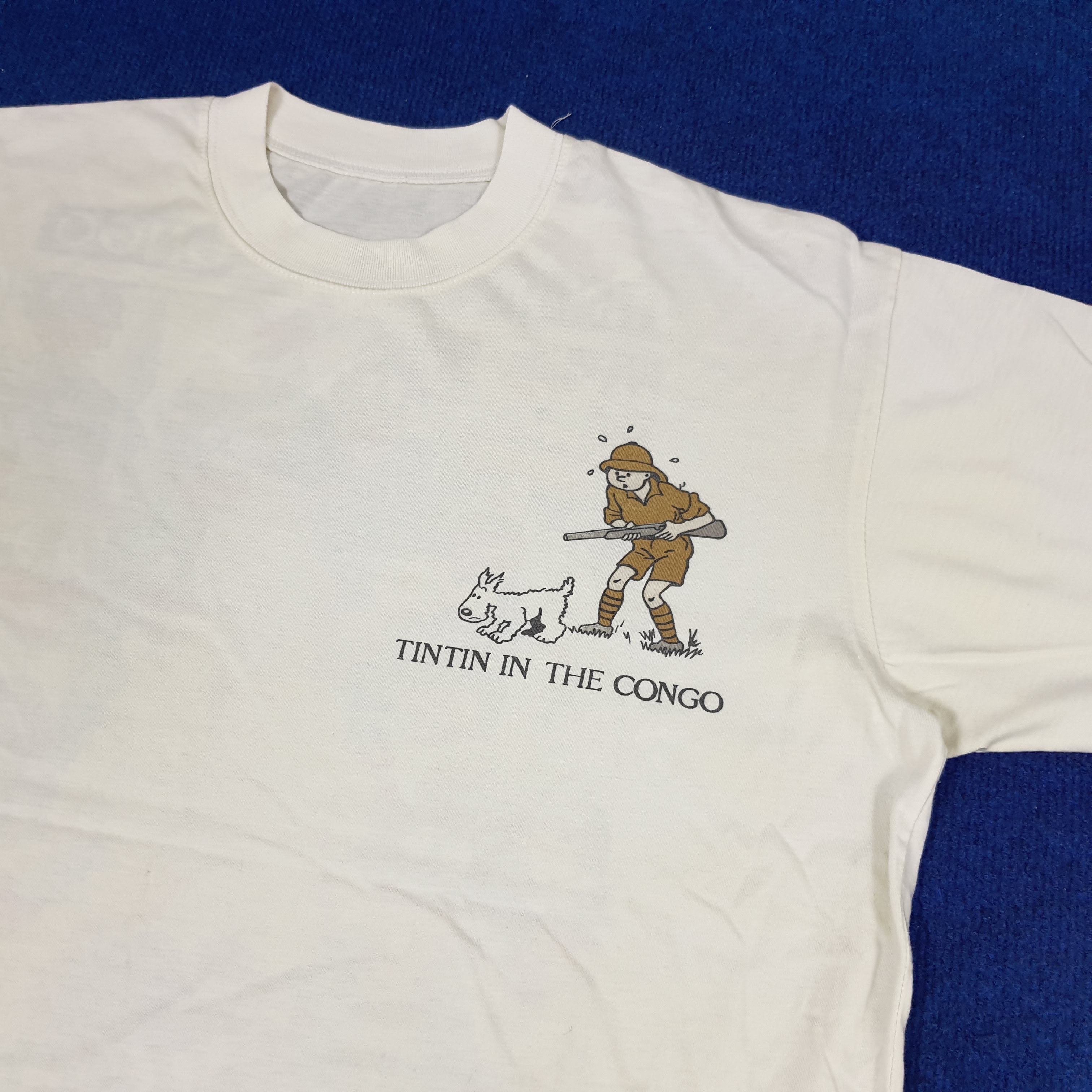 Vintage Vintage The Adventure of Tintin in The Congo Photo Tee Size US XL / EU 56 / 4 - 4 Thumbnail