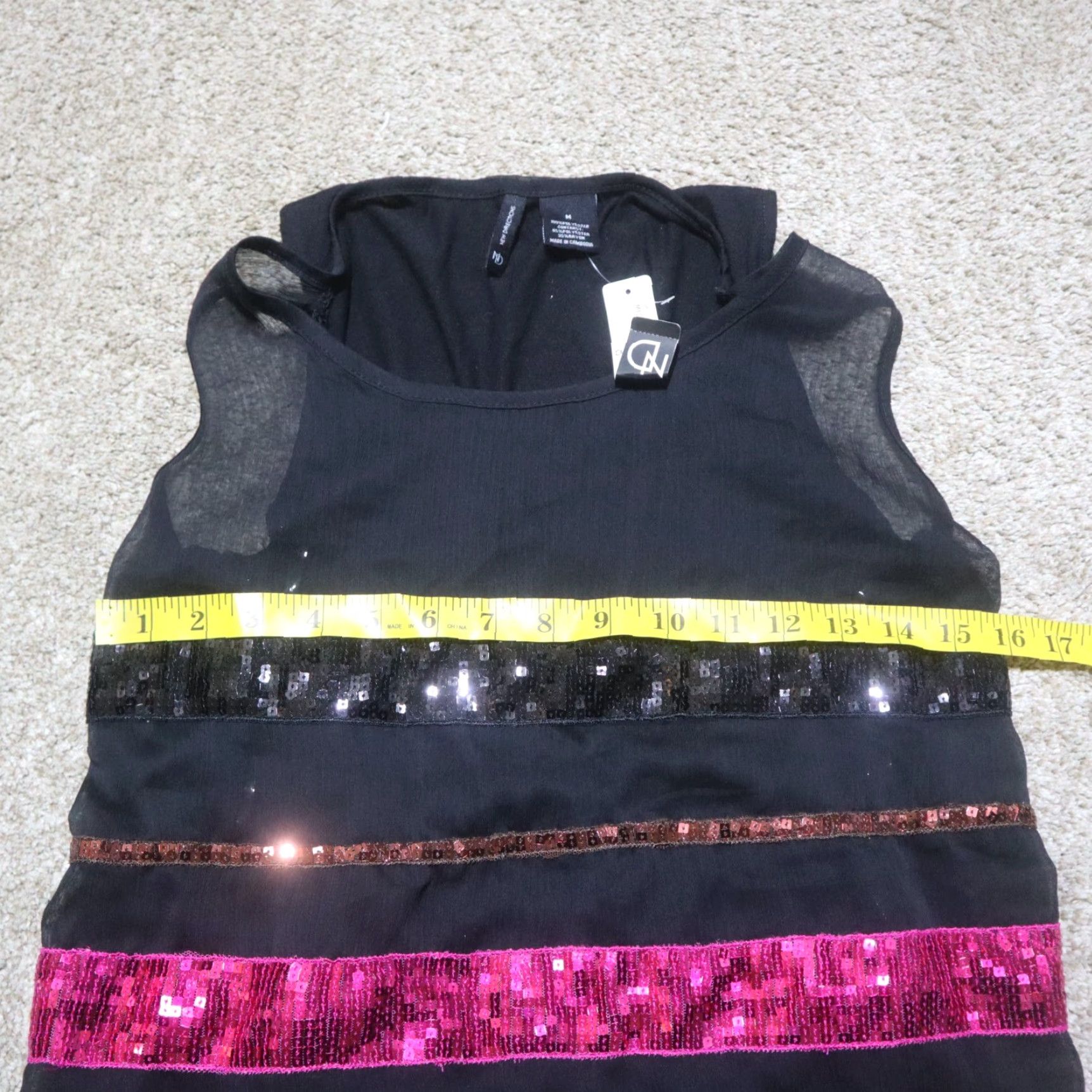 Pinko NEW New Directions Top Sleeveless Black Pink Sparkly Polyester Womens M Medium Shirt Womens Medium Black Pink Sparkly Colorful 90s Theme Size M / US 6-8 / IT 42-44 - 4 Thumbnail
