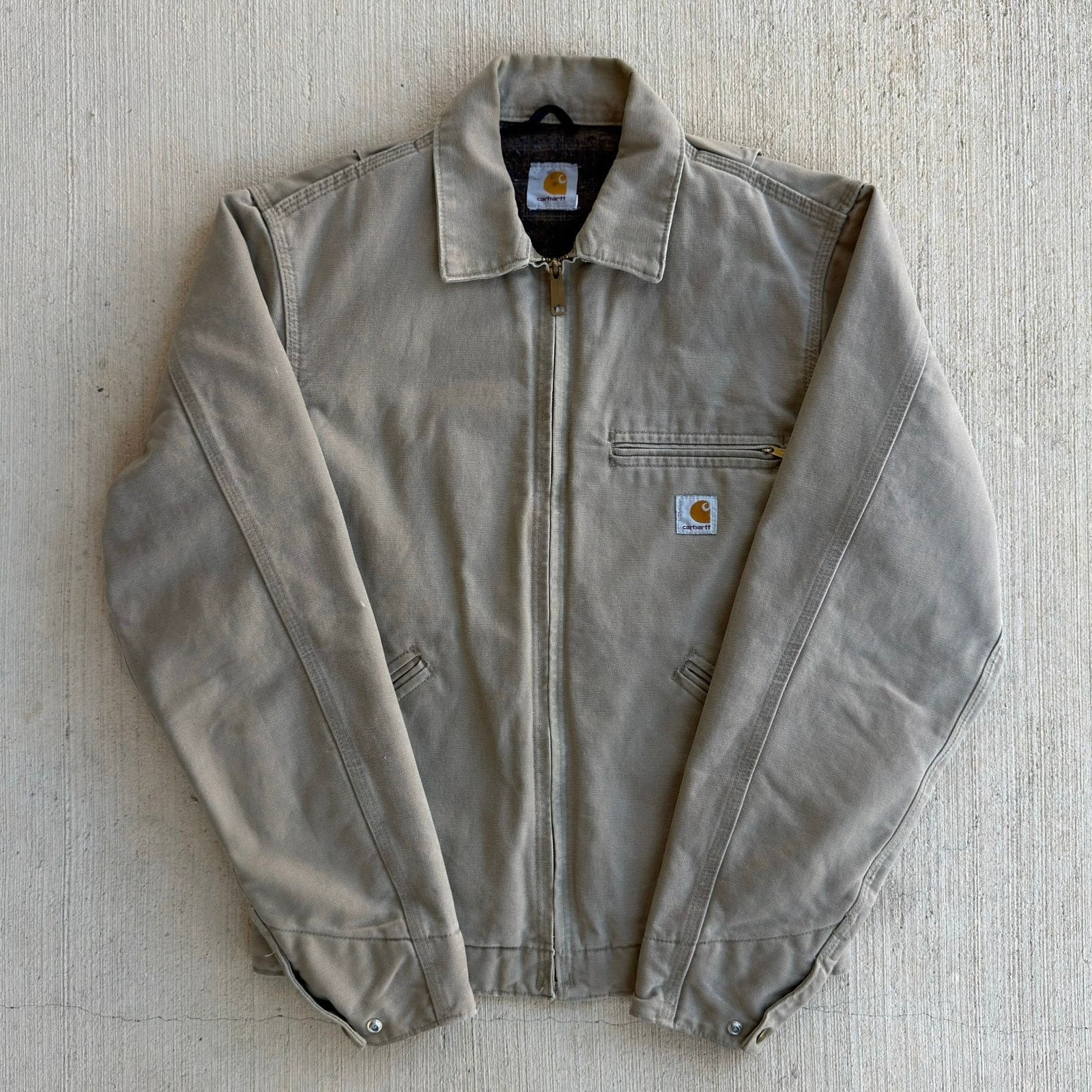 Carhartt × Vintage Carhartt EJ097 266 Detroit light brown work wear jacket Size US S / EU 44-46 / 1 - 1 Thumbnail