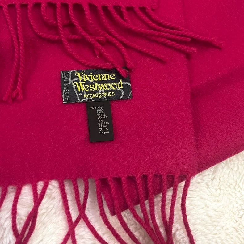 Vivienne Westwood Vivienne Westwood Pink wool scarf Saturn embroidery used Size ONE SIZE - 2 Thumbnail