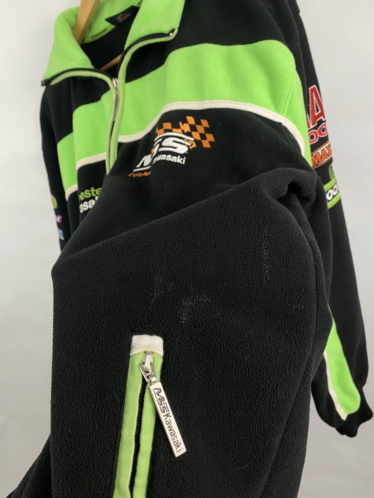 Japanese Brand 🇯🇵 Vintage Kawasaki Racing Nascar Moto Fleece Retro Rare Size US XL / EU 56 / 4 - 11 Thumbnail