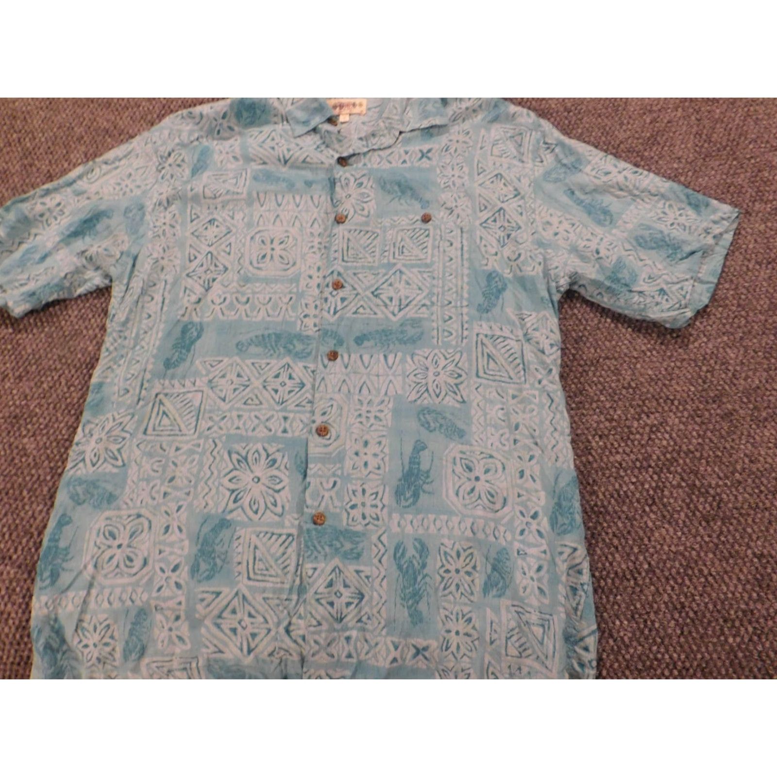 Vintage Campia Moda Mens Shirt Button-Up Blue Rayon Casual Short Sleeve Floral Hawaiian Collar Down Modern Size US M / EU 48-50 / 2 - 3 Thumbnail
