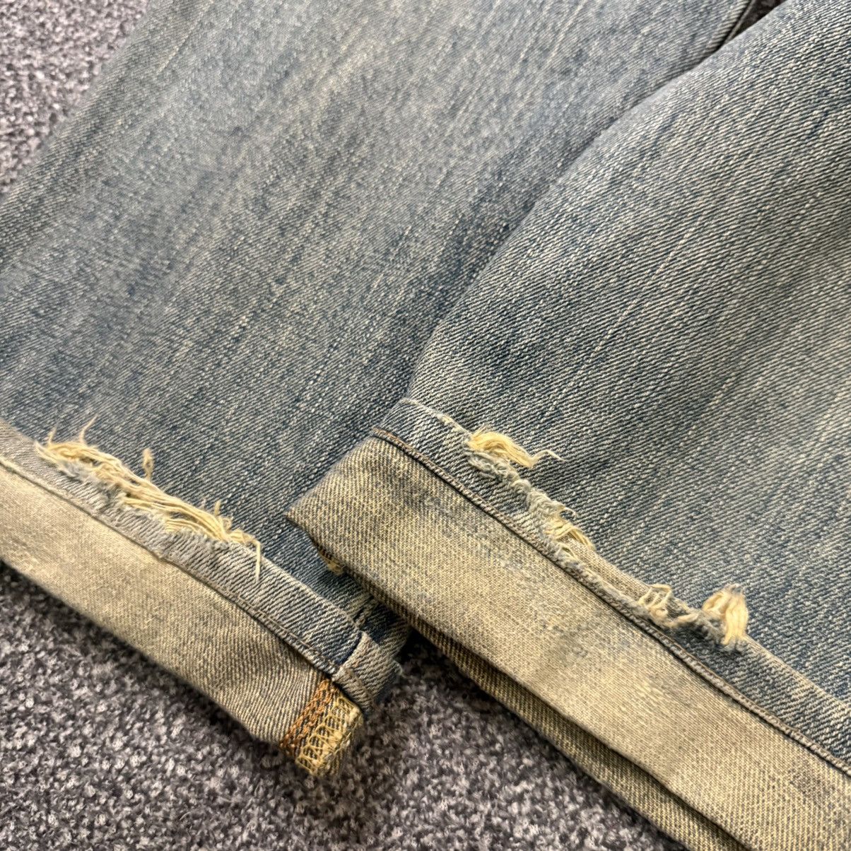 If Six Was Nine Vtg Archival Selvedge Edwin 505xx Thrashed Distressed Mud Size US 29 - 10 Thumbnail