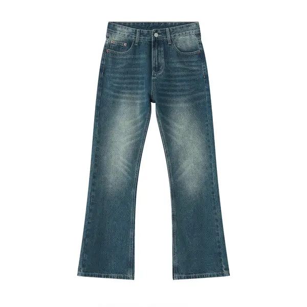 VIBE Men's vintage distressed white bootcut straight jeans Size US 32 / EU 48 - 7 Thumbnail