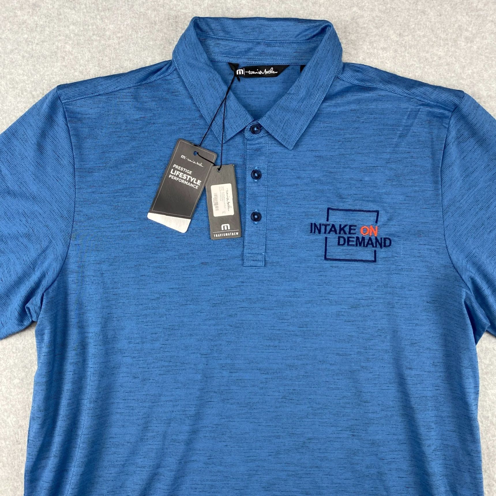 TravisMathew Travis Mathew Auckland Slub Polo Shirt Mens XL Blue Golf Performance NWT Size US XL / EU 56 / 4 - 2 Thumbnail