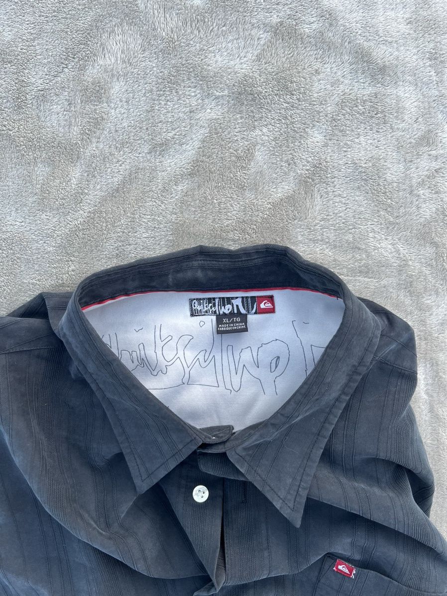 Quiksilver × Vintage 90s Vintage Velour Black Quicsilver Skater Polo Size US XL / EU 56 / 4 - 6 Thumbnail