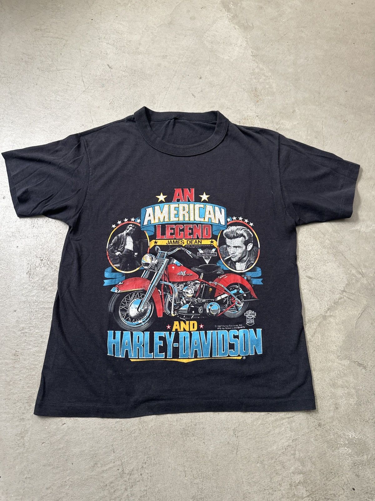 Harley Davidson Washed Black James Dean Tee Size US M / EU 48-50 / 2 - 1 Thumbnail