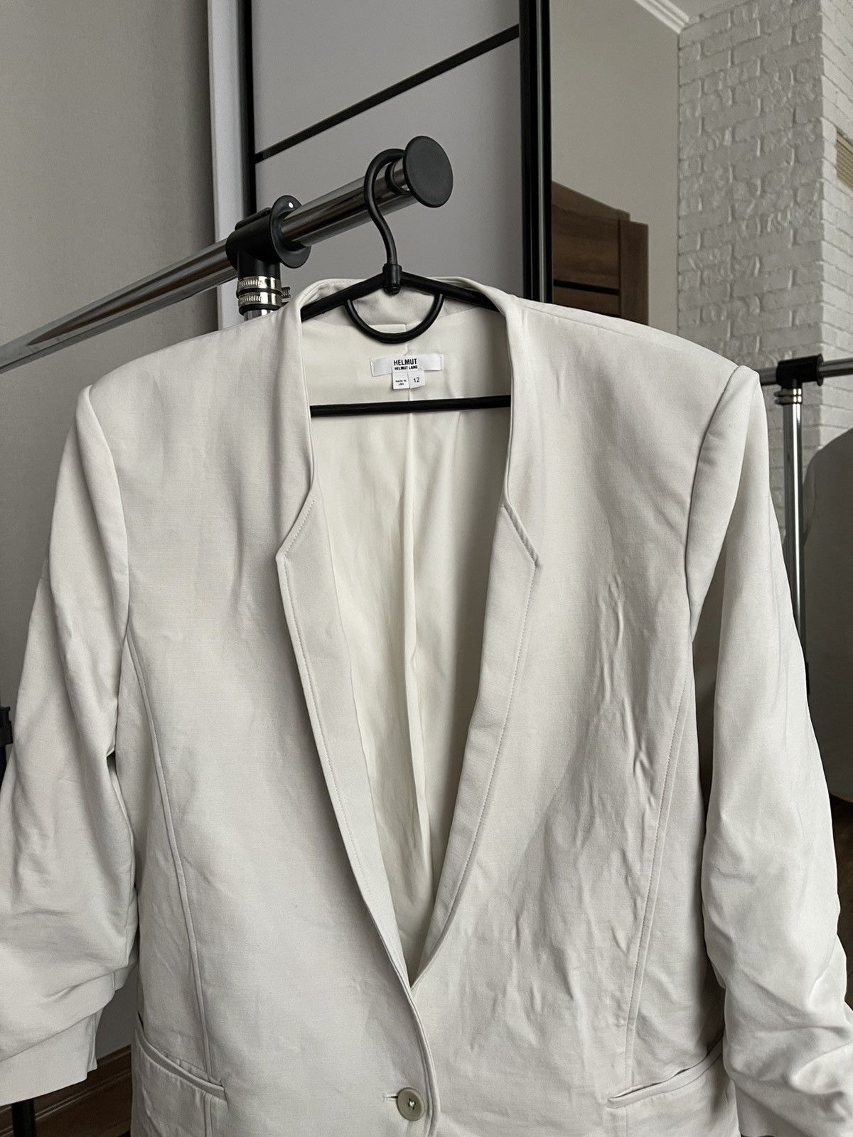 Helmut Lang Helmut Lang Ivory Women Coat Blazer USA Size XL / US 12-14 / IT 48-50 - 5 Thumbnail