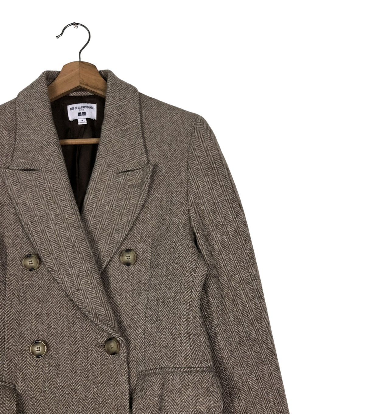 Japanese Brand 🔥RICH BROWN WOOL HERRINGBONE LONG JACKET ISSEY MIYAKE Size M / US 6-8 / IT 42-44 - 5 Thumbnail