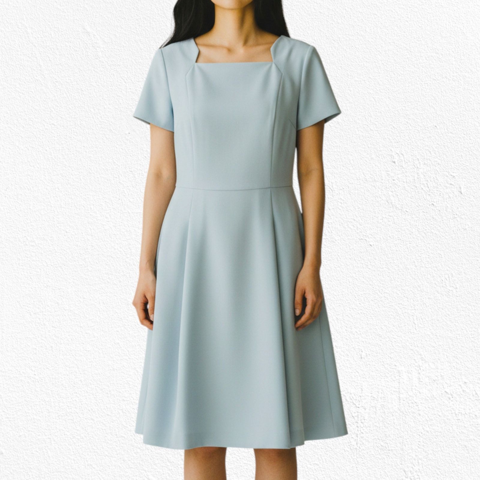 Vintage 1960s Ice Blue Mod A-Line Dress Size 6 Size M / US 6-8 / IT 42-44 - 3 Thumbnail