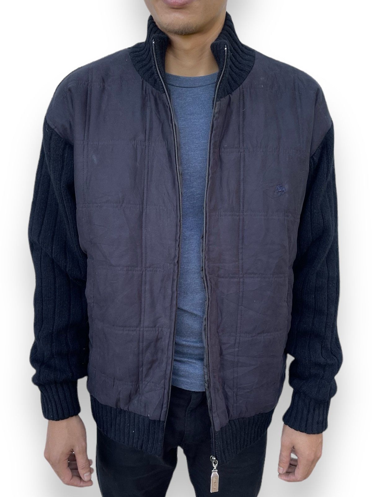 Polo British Knit+Velvet Sweater Bomber Jacket