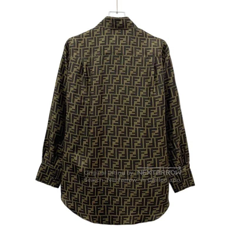 Fendi Fendi Dark brown logo aged flower full-print silk lapel lo Size XXS / US 00 / IT 34 - 2 Thumbnail